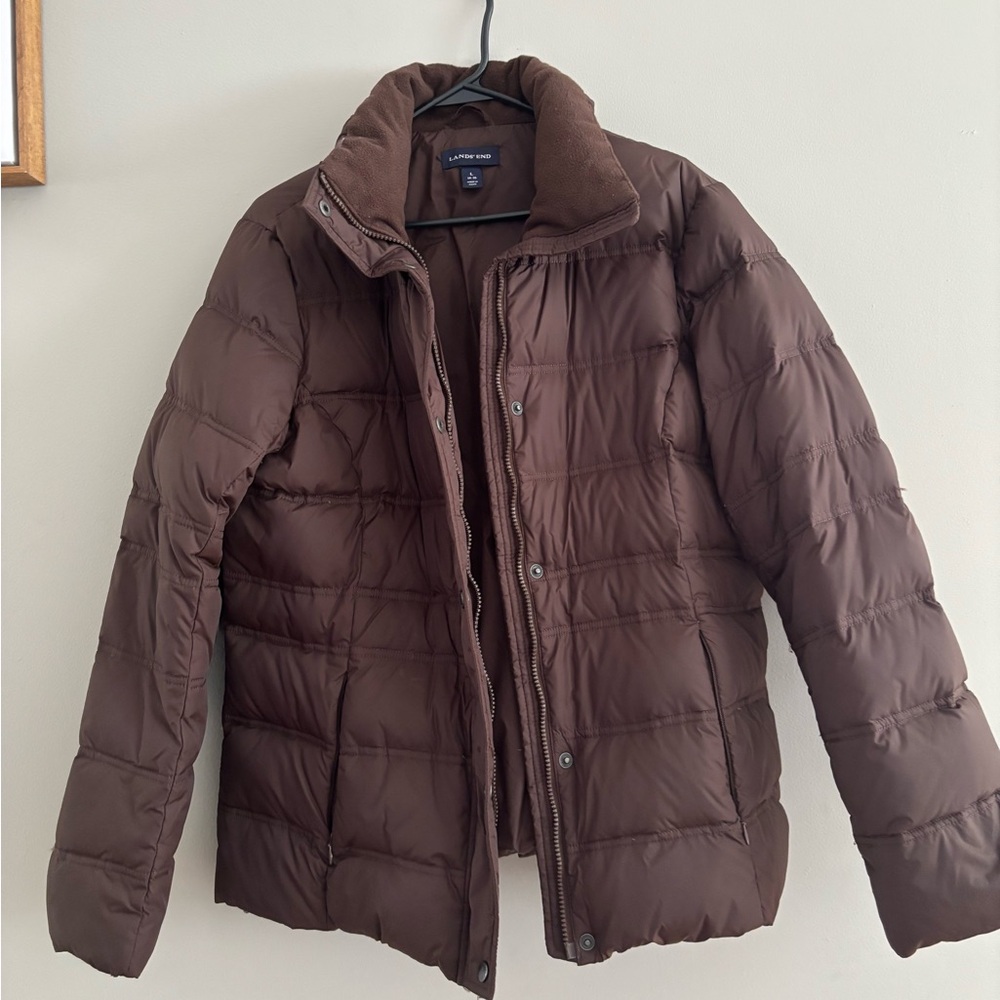 Lands' End Chocolate Brown Puffer Jacket